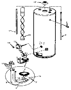 Replacement Parts Diagram and Parts List for 153333630  Kenmore Water Heater