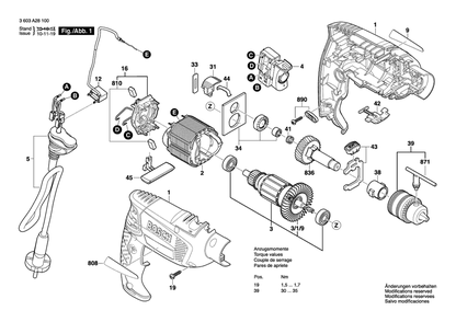 Part Location Diagram of 2609000990 Bosch Key Chuck