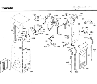 Fan Asy Diagram and Parts List for T42BD820NS 01 Thermador Refrigerator