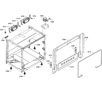 Cabinet Assy Diagram and Parts List for PRD366GHC 14 Thermador Range