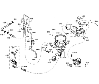 Pump Assy Diagram and Parts List for SHE68R55UC 67 Bosch Dishwasher