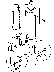 40 Gallon Diagram and Parts List for 153338260  Kenmore Water Heater