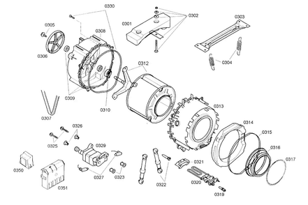 Drum Assy Diagram and Parts List for WFL2090UC 11 Bosch Washer