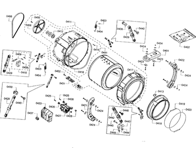 Tub Assy Diagram and Parts List for WFVC5400UC 28 Bosch Washer