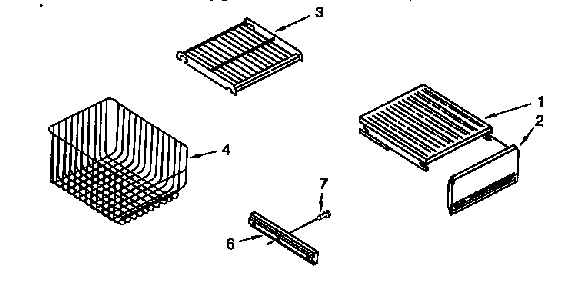 Freezer Shelf Diagram and Parts List for TSS48QBW00  Thermador Refrigerator