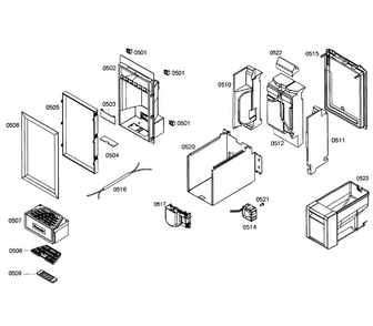 Dispenser Diagram and Parts List for T18ID80NLP 01 Thermador Freezer