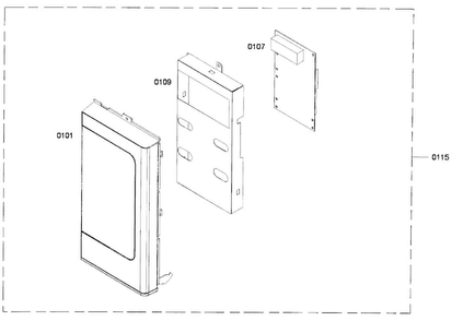 Front Panel Diagram and Parts List for HMV5051U 01 Bosch Microwave
