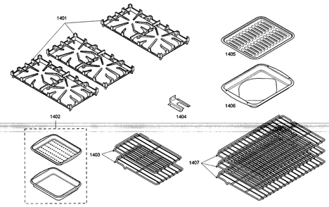 Accessory Diagram and Parts List for PRG486EDG03  Thermador Range