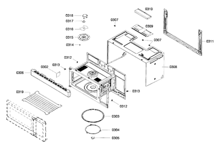 Cabinet 1 Diagram and Parts List for HMV5051U 01 Bosch Microwave