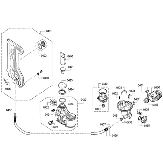 Pump Assy Diagram and Parts List for SPE53U56UC 26 Bosch Dishwasher