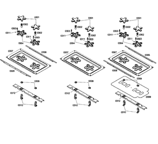 Burner Assy Diagram and Parts List for PRD366EHC 07 Thermador Range