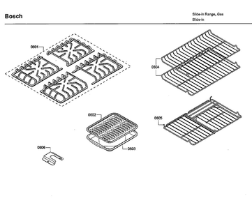 Rack Diagram and Parts List for HDI7032U 05 Bosch Range