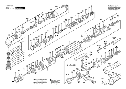 Section 1 Diagram and Parts List for 370WDWAS30-280 0607451605 Bosch Screwdriver