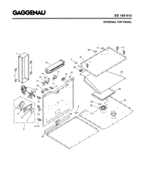 03 - INTERNAL TOP PANEL Diagram and Parts List for EB195-610  Bosch Range