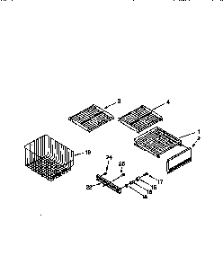 Freezer Shelf Diagram and Parts List for TSS48DAW-06  Thermador Refrigerator