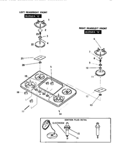 Section 18 Diagram and Parts List for SGNCV36GB  Thermador Cooktop