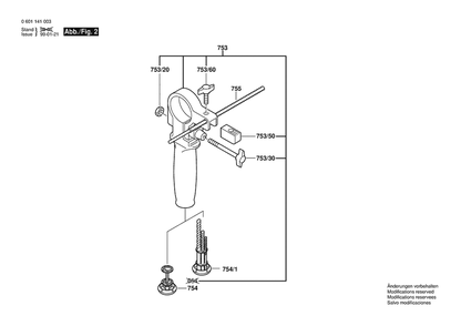 Section 2 Diagram and Parts List for GSB18-2 0601141004 Bosch Hammer Drill