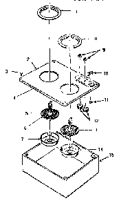 St12 Body Diagram and Parts List for ST12  Thermador Cooktop