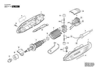 Part Location Diagram of 1600A00H7T Dremel Nose