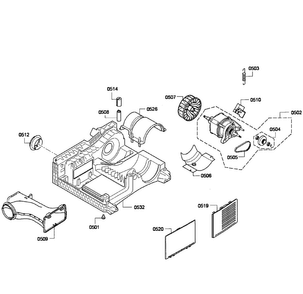 Motor Assy Diagram and Parts List for WTV76100US 08 Bosch Dryer
