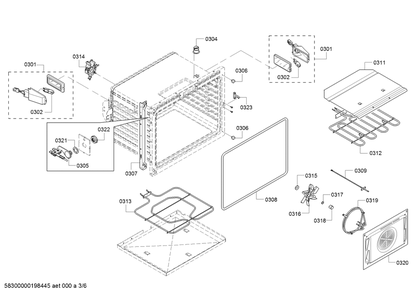 Diagram 3 Diagram and Parts List for HBLP451LUC-02  Bosch Wall Oven