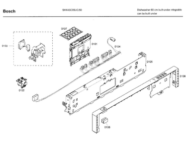 Control Panel Diagram and Parts List for SHX43C05UC 50 Bosch Dishwasher