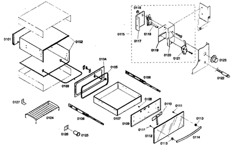 Warming Drawer Diagram and Parts List for HWD302UC 01 Bosch Warming Drawer