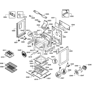 Cabinet Assy Diagram and Parts List for HGS5053UC 11 Bosch Range