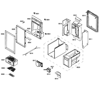 Dispenser Diagram and Parts List for T24ID80NRP 32 Thermador Freezer