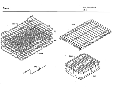 Rack Assembly Diagram and Parts List for HBLP651UC 02 Bosch Wall Oven