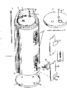 Non-functional Replacement Parts Diagram and Parts List for 153325160  Kenmore Water Heater