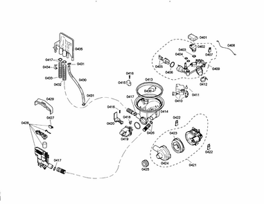 Sump/pump/heater Diagram and Parts List for S35KMK17UC 40 Bosch Dishwasher