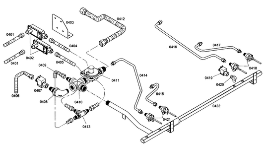 Connections Diagram and Parts List for PRG364ELG01  Thermador Range