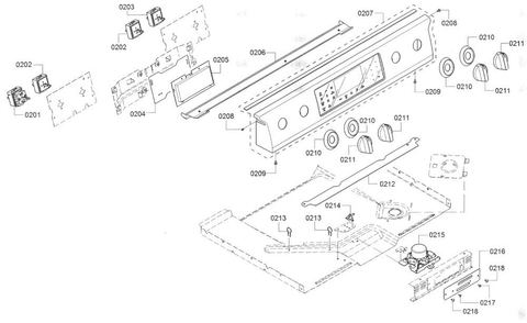 Control Panel Diagram and Parts List for HEI8054U 04 Bosch Range