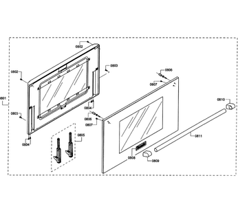 Door Assy Diagram and Parts List for PRD366GHU 07 Thermador Range