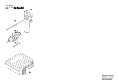 Diagram 2 Diagram and Parts List for GBH2-18RE 3 611 B58 3K0 Bosch Hammer Drill