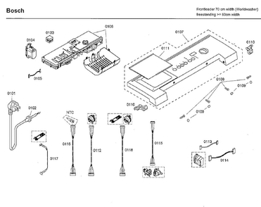 Control Panel Diagram and Parts List for WFMC8401UC 09 Bosch Washer