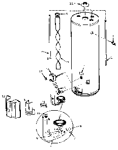 Replacement Parts Diagram and Parts List for 153334300  Kenmore Water Heater