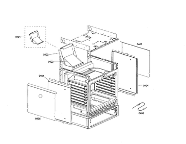 Outside Cabinet Diagram and Parts List for HGS445UC 01 Bosch Range
