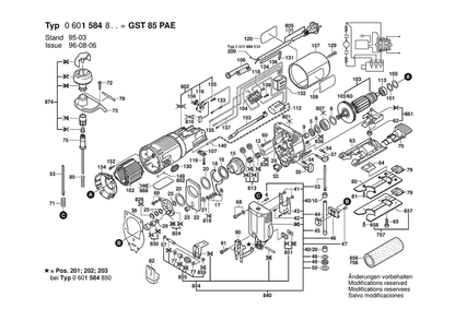 Section 1 Diagram and Parts List for 0601584862  Bosch Jig Saw