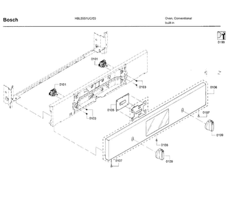 Control Panel Diagram and Parts List for HBL5551UC 03 Bosch Wall Oven