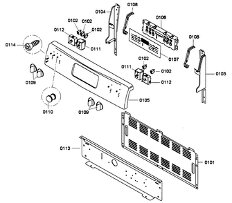 Control Assy Diagram and Parts List for HES3023U 01 Bosch Range
