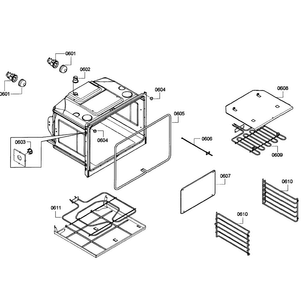 Oven Lower Diagram and Parts List for HBN5650UC 05 Bosch Wall Oven
