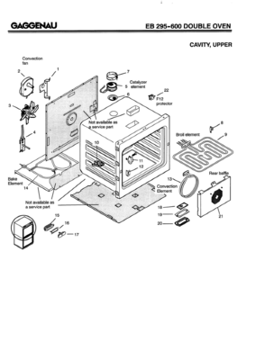 02 - CAVITY, UPPER Diagram and Parts List for EB295-600  Bosch Range