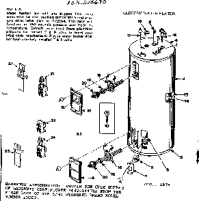 Replacement Parts Diagram and Parts List for 153315630  Kenmore Water Heater