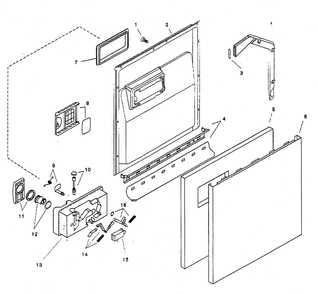 Door Assy Diagram and Parts List for SHU3305UC 06 Bosch Dishwasher