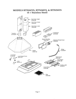 03 - HOOD Diagram and Parts List for HTNI42YS  Bosch Range Hood