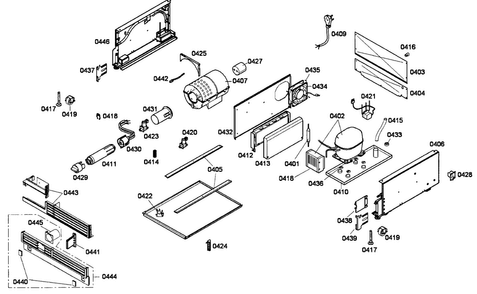 Compressor Diagram and Parts List for T18BF70FS-09  Thermador Freezer