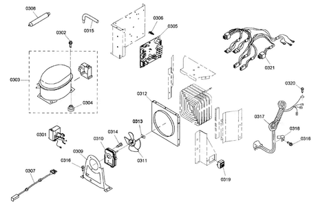 Compressor Assy Diagram and Parts List for KBUDT4275E 01 Thermador Refrigerator