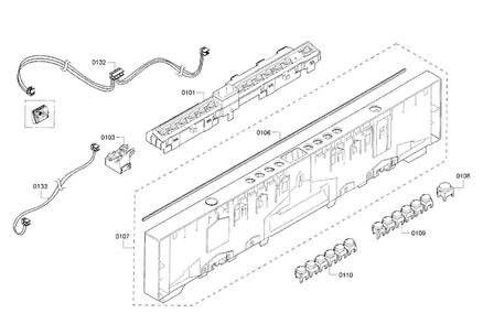 Control Panel Diagram and Parts List for SHV53T53UC 02 Bosch Dishwasher